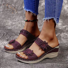 Load image into Gallery viewer, Women Casual Shoes Vintage Flower Fish Mouth Sandals